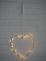 LED-LEUCHTHERZ, 30 cm, schwarz, mit Timer