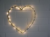 LED-LEUCHTHERZ, 30 cm, schwarz, mit Timer