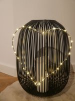 LED-LEUCHTHERZ, 30 cm, silber, mit Timer