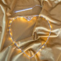 LED-LEUCHTHERZ, 30 cm, silber, mit Timer
