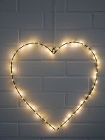 LED-LEUCHTHERZ, 45 cm, schwarz, mit Timer