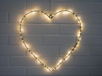 LED-LEUCHTHERZ, 45 cm, schwarz, mit Timer