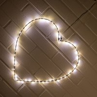 LED-LEUCHTHERZ, 45 cm, schwarz, mit Timer