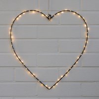 LED-LEUCHTHERZ, 45 cm, schwarz, mit Timer