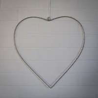 LED-LEUCHTHERZ, 45 cm, silber, mit Timer