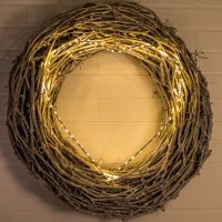 LED-LEUCHTHERZ, 45 cm, silber, mit Timer