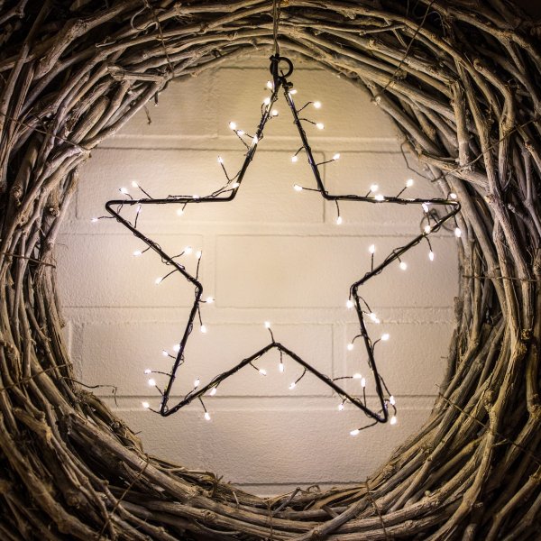 LED-LEUCHTSTERN  CLUSTER, 30 cm, schwarz, mit Timer