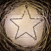 LED-LEUCHTSTERN  CLUSTER, 30 cm, schwarz, mit Timer