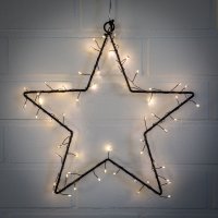LED-LEUCHTSTERN  CLUSTER, 30 cm, schwarz, mit Timer