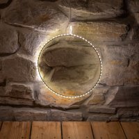 LED-LEUCHTRING, 30 cm, silber, mit Timer