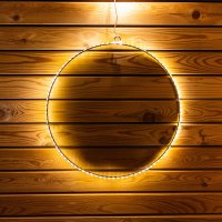 LED-LEUCHTRING, 30 cm, silber, mit Timer