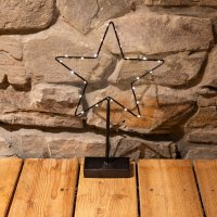 LED-LEUCHTSTERN AUF FUSS, 40 cm, schwarz, mit Timer