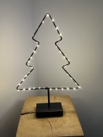 LED-LEUCHTTANNE AUF FUSS, 40 cm, schwarz, mit Timer