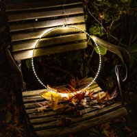 LED-LEUCHTRING, 40 cm, silber, mit Timer