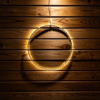 LED-LEUCHTRING, 40 cm, silber, mit Timer