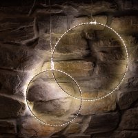 LED-LEUCHTRING, 40 cm, silber, mit Timer