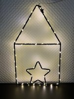 LED-LICHTHAUS mit Stern, 27,5 cm, schwarz, mit Timer