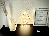 LED-LICHTHAUS mit Stern, 27,5 cm, schwarz, mit Timer