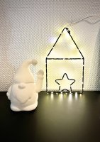 LED-LICHTHAUS mit Stern, 27,5 cm, schwarz, mit Timer