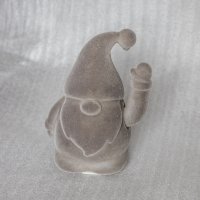 WINKE-WICHTEL, Samt Grau, Höhe 16,5 cm