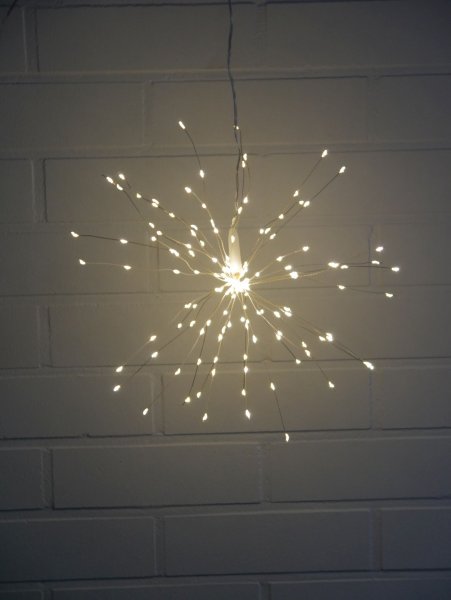 LED-SPUTNIK,  36 cm, silber, mit Timer