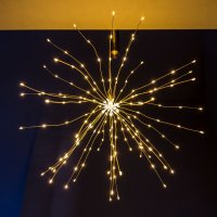 LED-SPUTNIK,  45 cm, silber, mit Timer