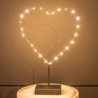 LED-LEUCHTHERZ auf Fuß, schwarz, mit Timer