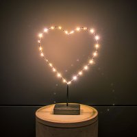 LED-LEUCHTHERZ auf Fuß, schwarz, mit Timer