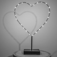 LED-LEUCHTHERZ auf Fuß, schwarz, mit Timer
