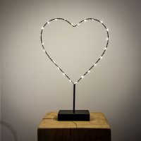 LED-LEUCHTHERZ auf Fuß, schwarz, mit Timer