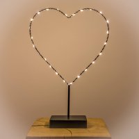 LED-LEUCHTHERZ auf Fuß, schwarz, mit Timer