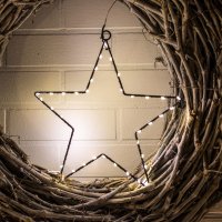 LED-LEUCHTSTERN, 30 cm, schwarz, mit Timer