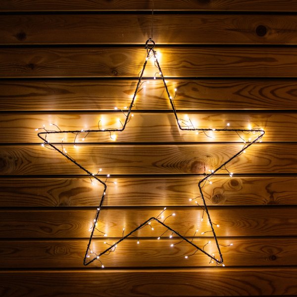 LED-LEUCHTSTERN CLUSTER, 50 cm, schwarz, mit Timer