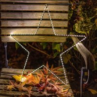 LED-LEUCHTSTERN, 50 cm, silber, mit Timer