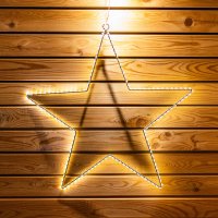LED-LEUCHTSTERN, 50 cm, silber, mit Timer