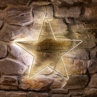 LED-LEUCHTSTERN, 50 cm, silber, mit Timer