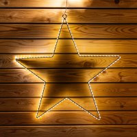 LED-LEUCHTSTERN, 50 cm, silber, mit Timer