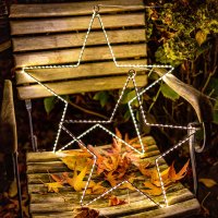 LED-LEUCHTSTERN, 50 cm, silber, mit Timer