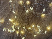 LED-LICHTERDRAHT, silber, 40 Sterne, 4 m