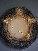 LED-LEUCHTSTERN, 50 cm, silber, mit Timer