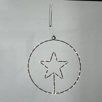 LED-LEUCHTRING MIT STERN, 30 cm, Batteriestick, schwarz,...