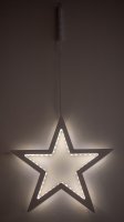 LED-HOLZ-LEUCHTSTERN, 30 cm, weiß, Batteriestick