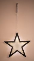 LED-HOLZ-LEUCHTSTERN, 30 cm, schwarz, Batteriestick