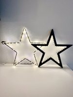 LED-HOLZ-LEUCHTSTERN, 30 cm, schwarz, Batteriestick