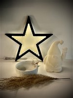 LED-HOLZ-LEUCHTSTERN, 30 cm, schwarz, Batteriestick