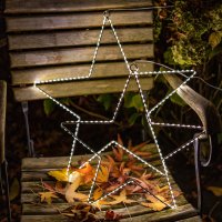 LED-LEUCHTSTERN, 40 cm, silber, mit Timer